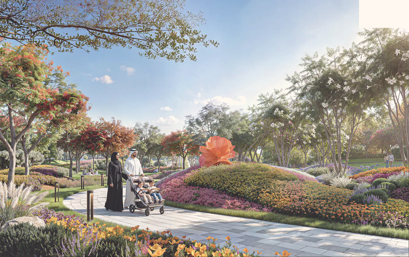 Azizi Bardini Park landscaping, render